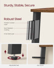 Corner Shelf Rack – Wood – Rustic Brown – 4-Tier Industrial Design
