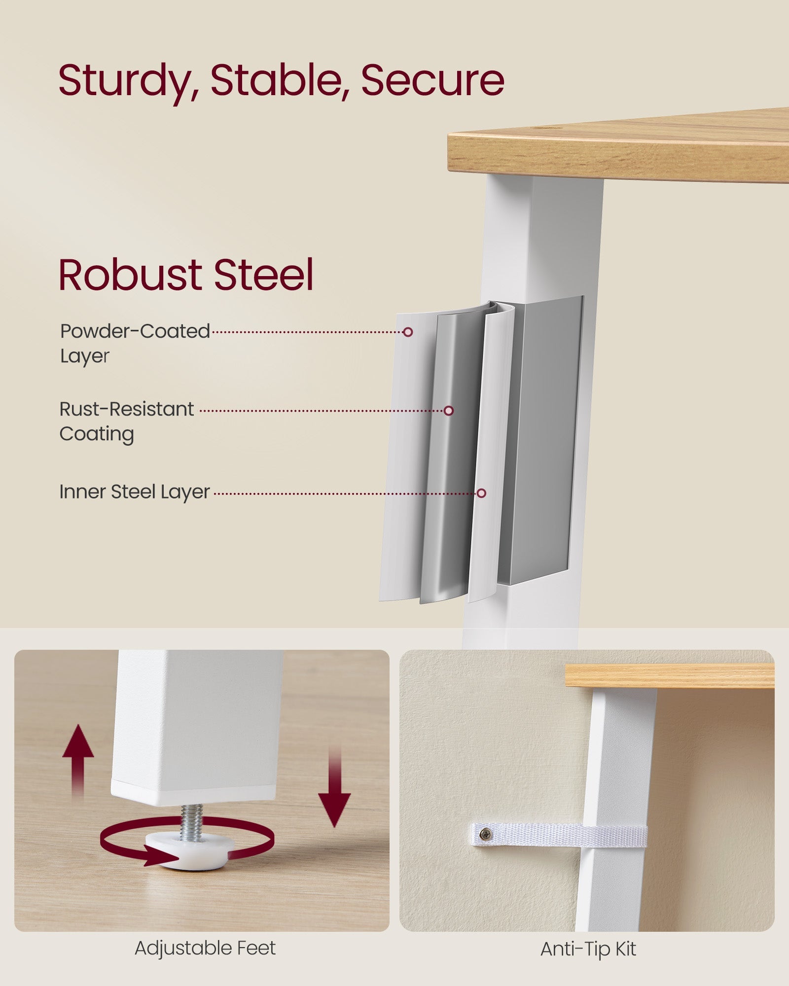 4-Tier Corner Shelf Unit – Natural Oak and Matte White – Industrial Style Organizer for Home and Living Spaces