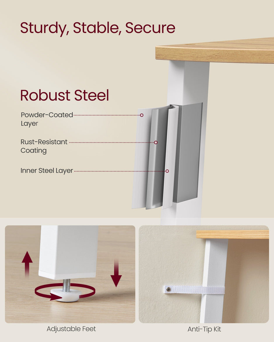5-Tier Corner Shelf Unit – Natural Oak and Matte White – Versatile Design for Living Room and Plant Display