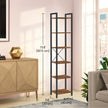 6-Tier Storage Rack – Wood – Brown – Versatile for Living Room, Study, and Bedroom