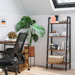 4-Tier Ladder Shelf – Wood and Metal – Hazelnut Brown and Black – Versatile Storage Solution for Living Room, Bedroom, and Kitchen