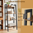 4-Tier Bookcase – Metal Frame – Rustic Brown and Black – Freestanding Storage Shelf