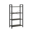 4-Tier Bookshelf – Engineered Wood – Rustic Brown – Industrial Design with Stable Iron Frame