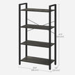 4-Tier Bookshelf – Engineered Wood – Rustic Brown – Industrial Design with Stable Iron Frame