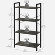 4-Tier Bookshelf – Engineered Wood – Rustic Brown – Industrial Design with Stable Iron Frame