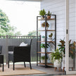 5-Tier Storage Rack – Steel Frame – Rustic Brown and Black – Industrial Style