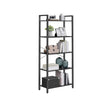 5-Tier Bookshelf – Steel Frame – Ebony Black and Ink Black – Industrial Style