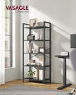 5-Tier Bookshelf – Steel Frame – Ebony Black and Ink Black – Industrial Style