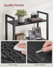 5-Tier Bookshelf – Steel Frame – Ebony Black and Ink Black – Industrial Style