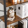 6-Tier Bookcase – Steel Frame – Special Walnut and Black – Freestanding Design