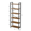 6-Tier Bookcase – Steel Frame – Special Walnut and Black – Freestanding Design