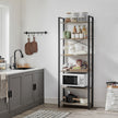Industrial 6-Tier Bookcase – Steel – Heather Greige and Black – Adjustable Shelves