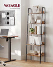 5 Tier Bookcase – Metal – Rustic Brown and Black – Freestanding Storage Shelf