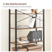 Tall Bookshelf – Steel Frame – Rustic Brown and Ink Black – 6-Tier Freestanding Shelf Unit