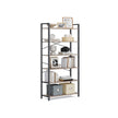 6-Tier Bookshelf – Steel Frame – Special Walnut and Black – Freestanding Design for Living Room, Bedroom, Home Office