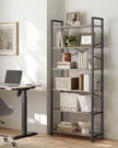 6-Tier Bookshelf – Steel Frame – Special Walnut and Black – Freestanding Design for Living Room, Bedroom, Home Office