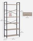 6-Tier Bookshelf – Steel Frame – Special Walnut and Black – Freestanding Design for Living Room, Bedroom, Home Office