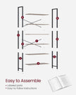 6-Tier Bookshelf – Steel Frame – Special Walnut and Black – Freestanding Design for Living Room, Bedroom, Home Office