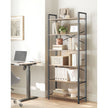 6-Tier Tall Bookshelf – Steel Frame – Special Walnut and Black – Freestanding Unit for Living Room, Bedroom, Home Office