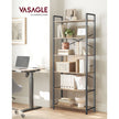 6-Tier Tall Bookshelf – Steel Frame – Special Walnut and Black – Freestanding Unit for Living Room, Bedroom, Home Office