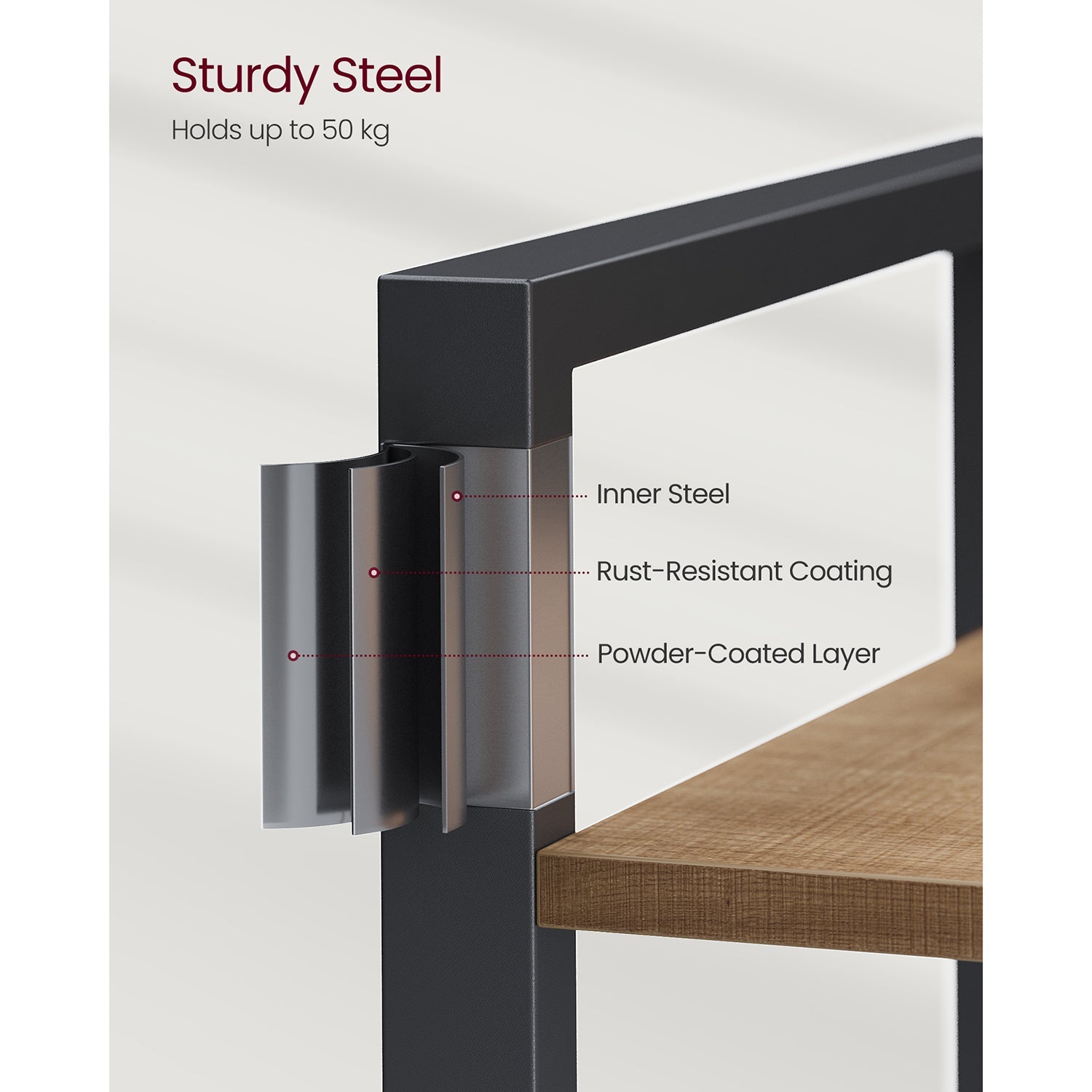 6-Tier Tall Bookshelf – Steel Frame – Special Walnut and Black – Freestanding Unit for Living Room, Bedroom, Home Office