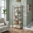6-Tier Bookshelf – Steel Frame – Special Walnut and Black – Freestanding Design for Living Room, Bedroom, Home Office