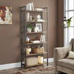 6-Tier Bookshelf – Steel Frame – Special Walnut and Black – Freestanding Design for Living Room, Bedroom, Home Office