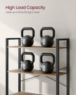 6-Tier Freestanding Tall Bookshelf – Steel Frame – Camel Brown and Ink Black – Industrial Design