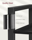 Freestanding Bookshelf – Steel – Ebony Black and Ink Black – 6-Tier Industrial Design