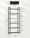 Freestanding Bookshelf – Steel – Ebony Black and Ink Black – 6-Tier Industrial Design