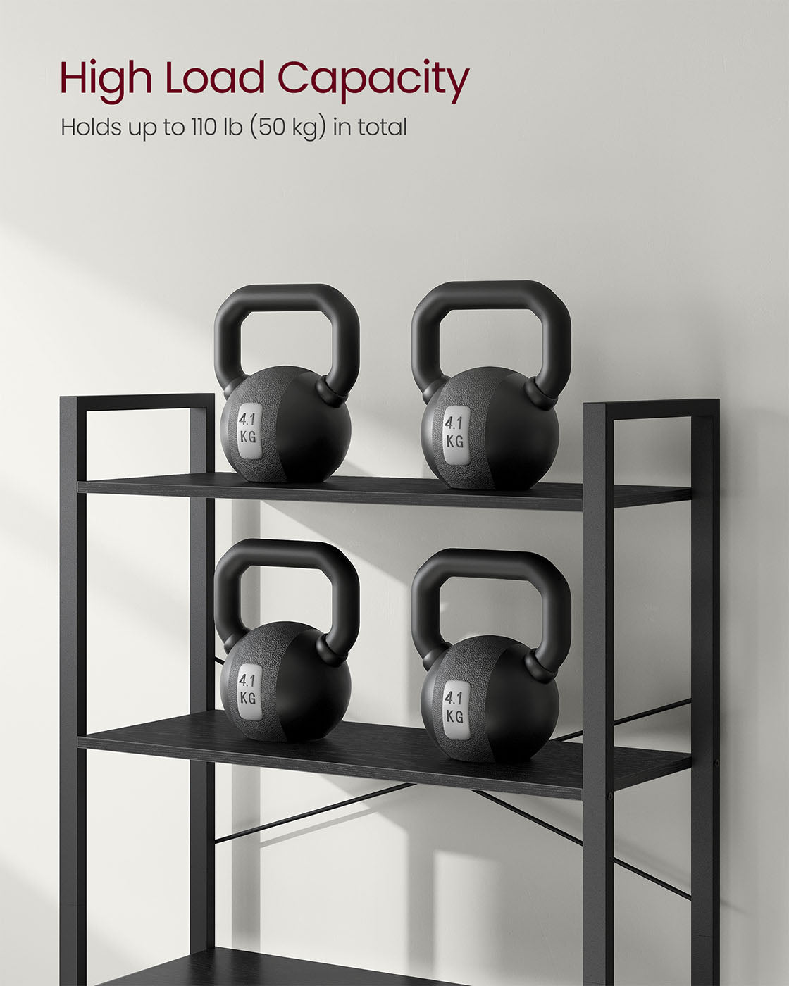 Freestanding Bookshelf – Steel – Ebony Black and Ink Black – 6-Tier Industrial Design