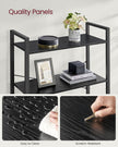 Freestanding Bookshelf – Steel – Ebony Black and Ink Black – 6-Tier Industrial Design
