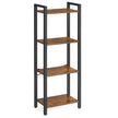 4-Tier Bookshelf – Wood and Metal – Rustic Brown and Ink Black – Industrial Design
