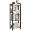 4-Tier Bookshelf – Wood and Metal – Rustic Brown and Ink Black – Industrial Design