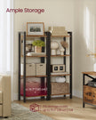 4-Tier Bookshelf – Wood and Metal – Rustic Brown and Ink Black – Industrial Design