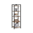 5-Tier Storage Rack – Steel Frame – Rustic Brown and Black – Industrial Style