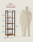 5-Tier Storage Rack – Steel Frame – Rustic Brown and Black – Industrial Style