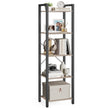 5-Tier Bookshelf – Steel Frame – Rustic Brown and Black – Industrial Style