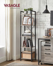 5-Tier Bookshelf – Steel Frame – Rustic Brown and Black – Industrial Style