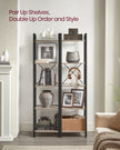 5-Tier Bookshelf – Steel Frame – Rustic Brown and Black – Industrial Style