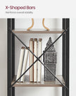 5-Tier Bookshelf – Steel Frame – Rustic Brown and Black – Industrial Style