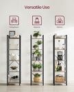 5-Tier Bookshelf – Steel Frame – Rustic Brown and Black – Industrial Style