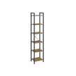 6-Tier Bookshelf – Engineered Wood – Rustic Brown and Black – Open Storage Shelving