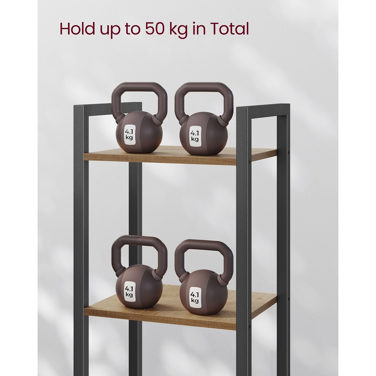 6-Tier Bookshelf – Engineered Wood – Rustic Brown and Black – Open Storage Shelving