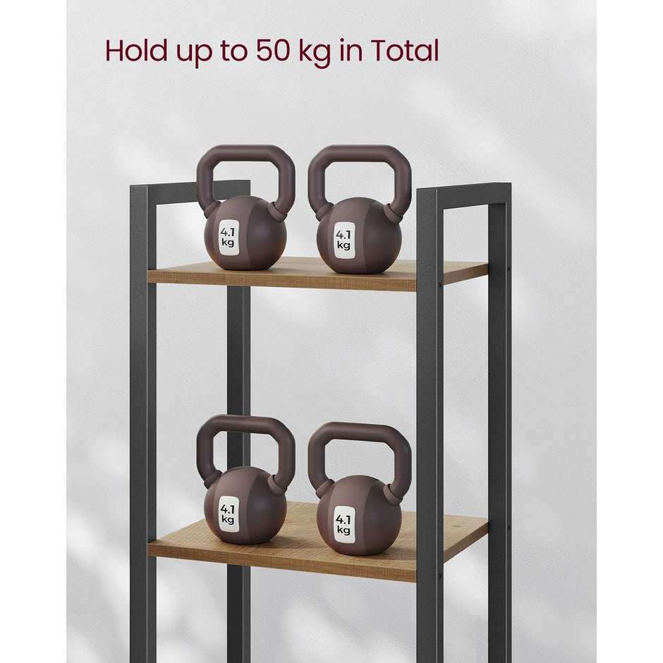 6-Tier Bookshelf – Engineered Wood – Rustic Brown and Black – Open Storage Shelving