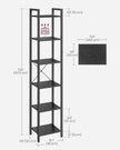 6-Tier Bookshelf – Particle Board – Ebony Black and Ink Black – Open Storage Design