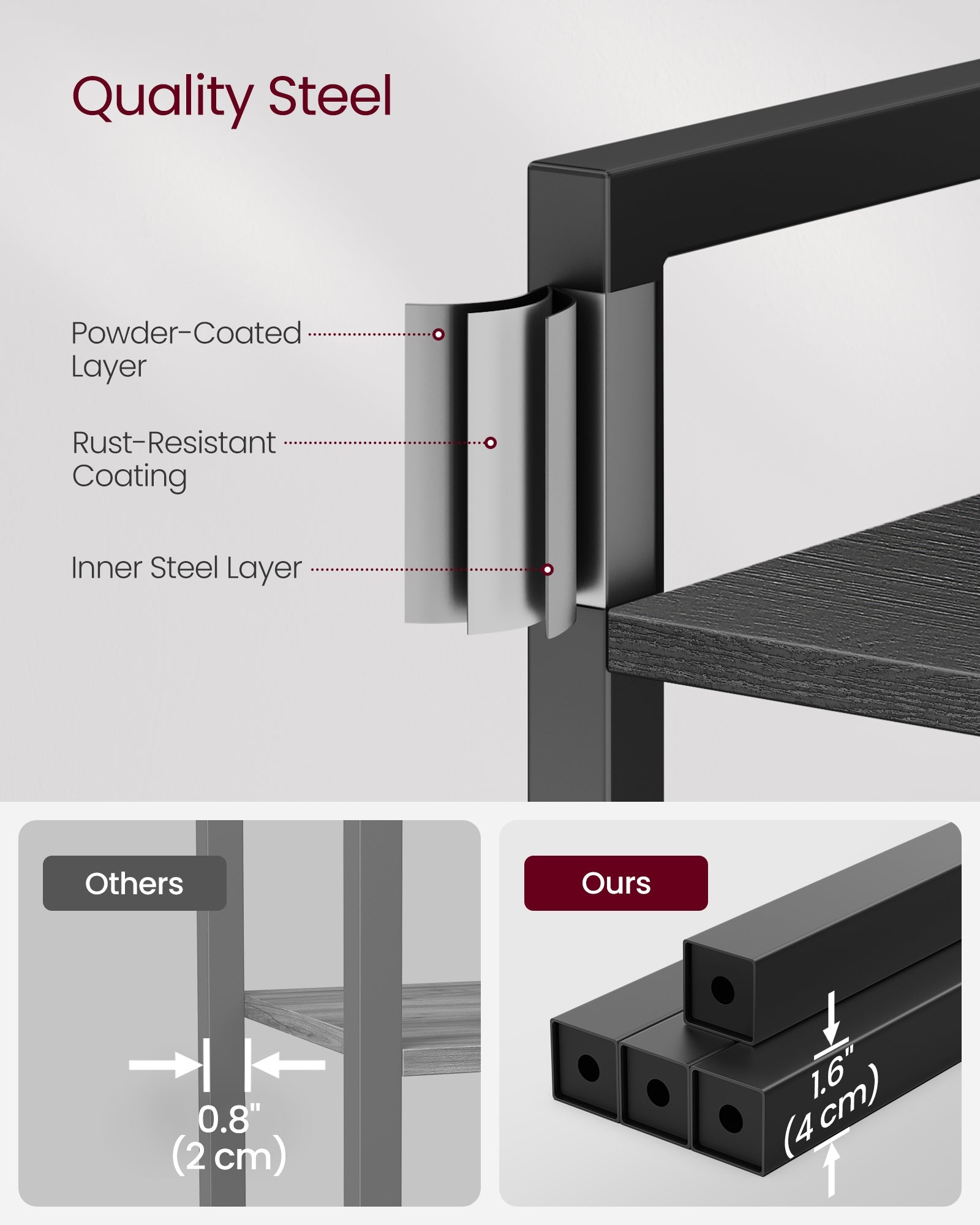 6-Tier Bookshelf – Particle Board – Ebony Black and Ink Black – Open Storage Design