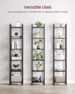 6-Tier Bookshelf – Particle Board – Ebony Black and Ink Black – Open Storage Design