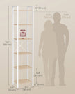 6-Tier Bookshelf – Engineered Wood – Rustic Brown and Black – Open Storage Shelving