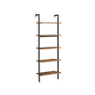 Ladder Shelf – Wood and Metal – Rustic Brown and Black – 5-Tier Industrial Design